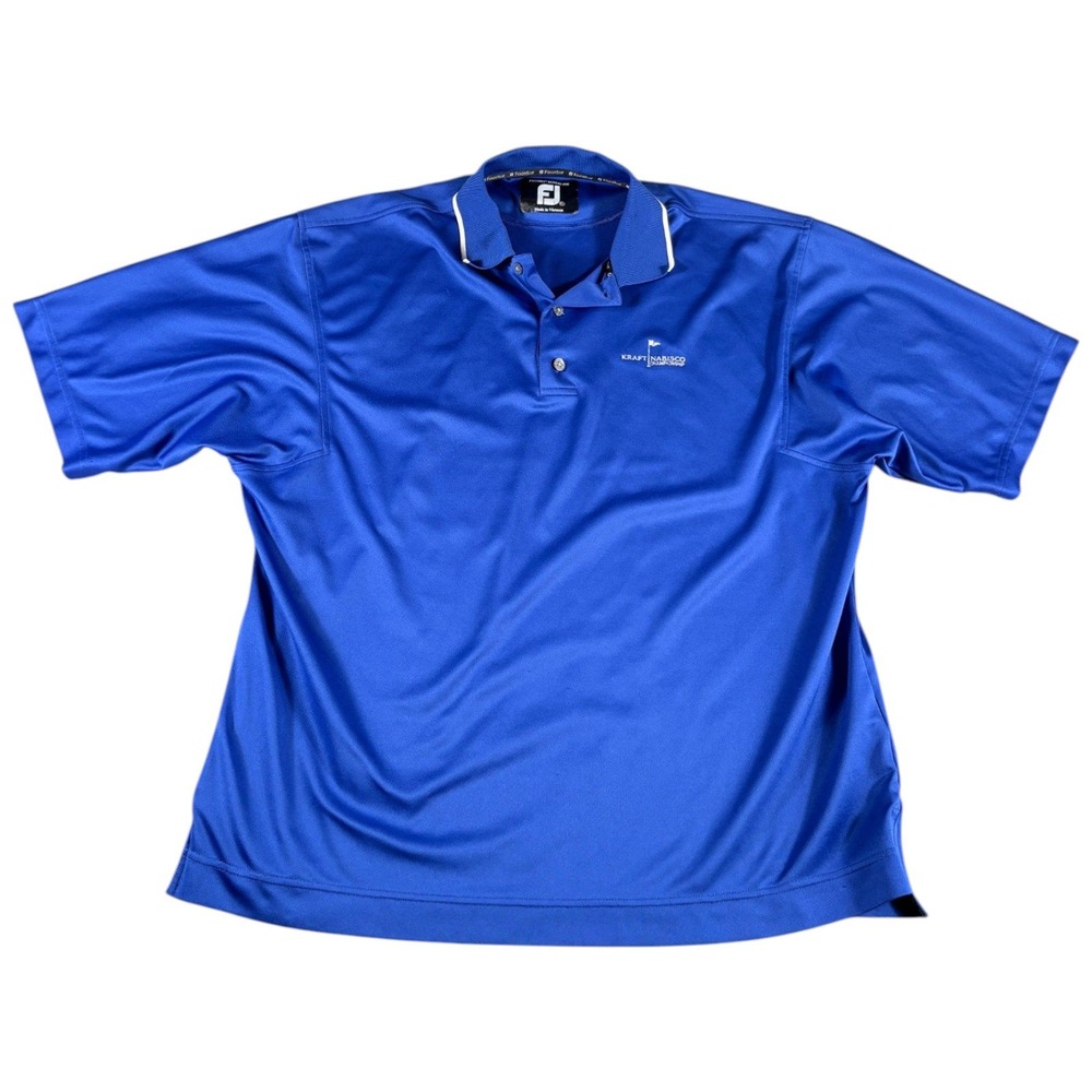 FootJoy ProDry Superlite Golf Polo Shirt Mens XL Blue Kraft Nabisco Championship